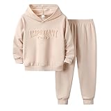 Lianpyxa Toddler Boys Clothes 3D Letter Print Long Sleeve Sweatshirt & Pant 2PCS Fall Outfits Size 5-9 Years Size 5 6