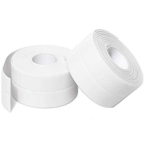 LMHOME Caulk Strip,Tub Caulking Tape PVC Self-Adhesive Waterproof Sealing Tape for Kitchen Sink Toilet Bathroom Shower and Bathtub Floor Wall Edge Protector-(1-1/2