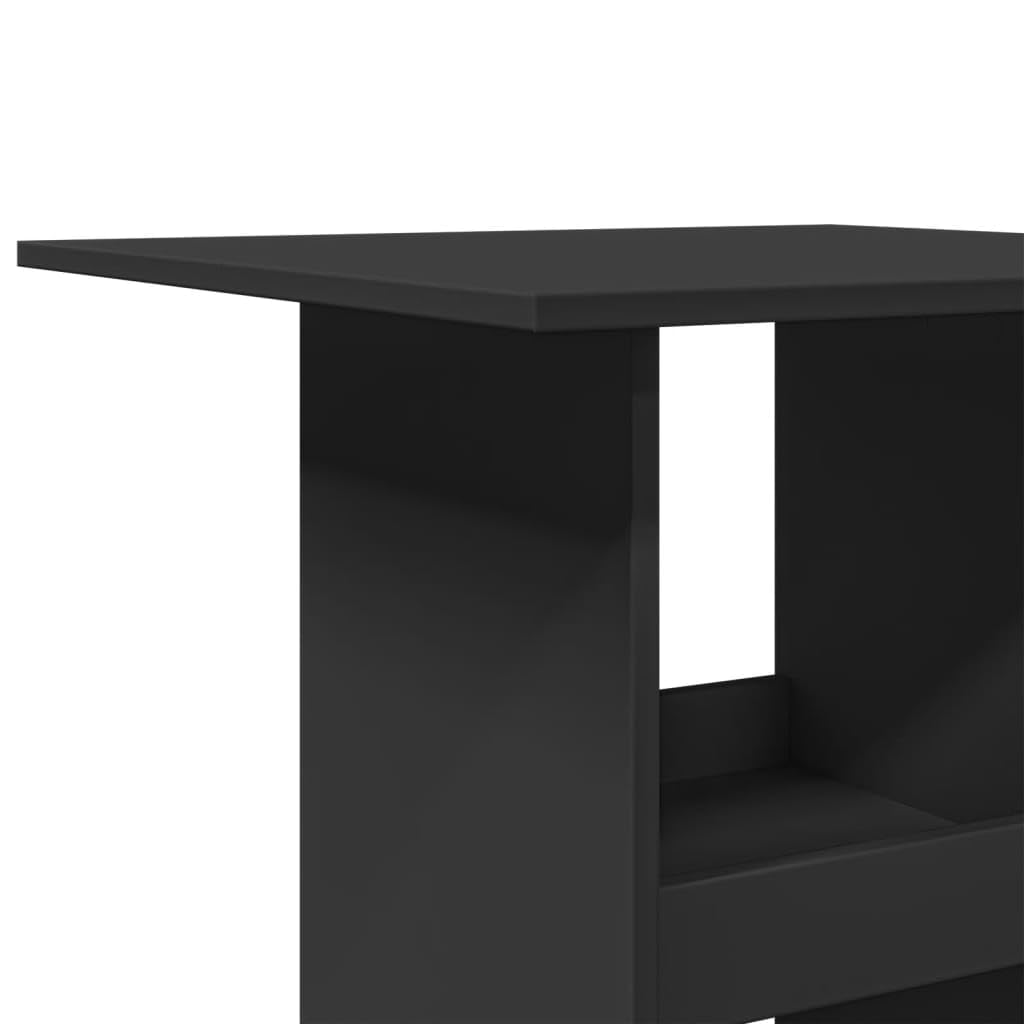 Table de bar avec étagères - Noir - 60 x 60 x 102 cm - En bois - Polyvalente - Pour salle à manger, cuisine, salon, restaurant