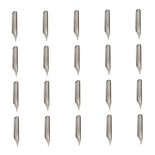 jojofuny 20pcs Stainless Steel Fountain Pen Replacement Nibs for Calligraphy and Art Quill Pen Nibs for Beginners and Artists Smooth Writing Experience
