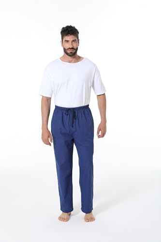 Image of JupiterSecret Mens Pajama Pants Set Cotton Lightweight Plaid Sleep & Lounge 3-Pack PJ Bottoms with Pockets and Button Fly