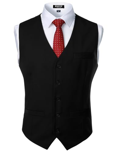 Men's Classic Slim Fit Dress Vest Formal Wedding Prom Tuxedo Suit Vest with Pocket - Main Image