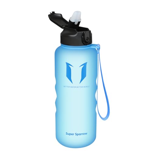 Super Sparrow Botella de Agua Deportiva con Pajita - 1500ml - Prueba de Fugas - Sin BPA