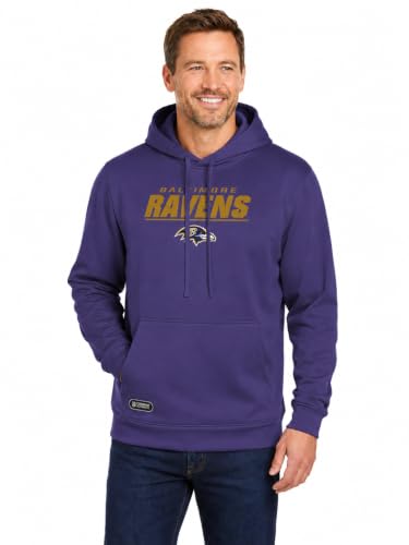 Outerstuff NFL Men's Pullover Hoodie, Baltimore Ravens, Team Color, Medium
