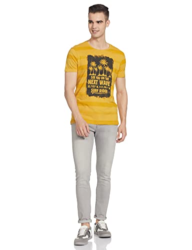 Image of Spykar Men's Printed Slim Fit T-Shirt