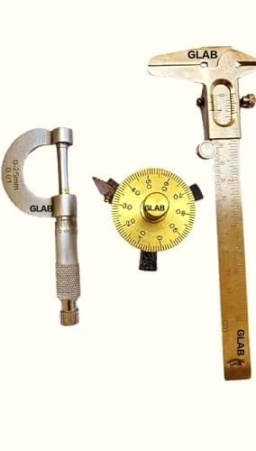 GLAB Vernier Caliper, MicrometerScrew Gauge 25mm, 12.5cm metallic Slide and Spherometer Single Disc Combo Pack of 3 Precision Measuring Tools for Industrial, Home, and General Use-picture-38