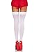 Leg Avenue womens Satin Bow Accent Thigh Highs Costume Accessories, White/Red, One Size US