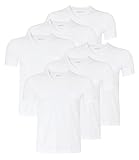 gerippter V-Ausschnitt Hugo Boss Herren T-Shirts Business Shirts V-Neck 50325389 6er Pack, Farbe:Weiß;Größe:L;Artikel:-100 White