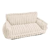 Micmetago MrFluffys Friendpro Hundebett waschbar, orthopädisches Hundesofa für kleine und mittlere Hunde, weiches Kuschelsofa mit Rutschfester Unterseite (Weiß,XL;100 * 67 * 40cm)