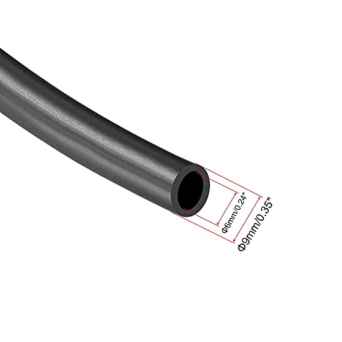 uxcell 2pcs Lubricating Oil Hose 6mm(1/4-inch) ID x 9mm(3/8-inch) OD 3.3ft Water Tube Black Rubber Tubing - Thumbnail 3