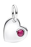 PANDORA Moments Julio 794295C07 - Abalorio con forma de corazón con piedra roja de plata de ley con cristal artificial compatible ME et Moments