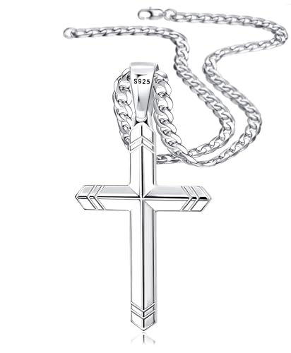 Collier croix pour hommes et femmes à porter au quotidien avec chaîne gourmette 5 mm