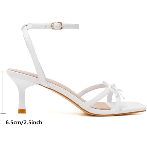 Image of Mostrin Womens Sandals Strappy Heels for Women Ankle Strap Lace Up Heels Square Open Toe Heels Tie Up Stiletto High Heeled Sandals for Prom, Party, Daily Wear