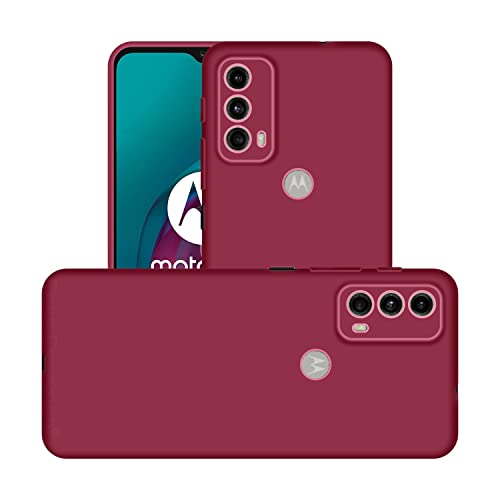 Image of Case Creation Liquid TPU Silicone Cover for Motorola Moto E40 Soft Case,Anti-Dirty Slim Case Frosted Matte Cute Candy TPU Raised Bezel (Splash of Color) Back Case Cover for Moto E40 - Glamour Red
