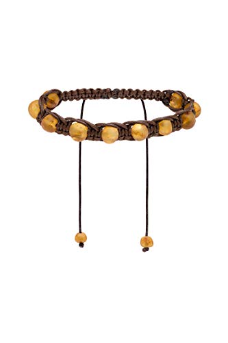 Genuine Amber Braided Bracelet From Baltic Sea Made with Unpolished Honey 20 cm (7.9 Inches)