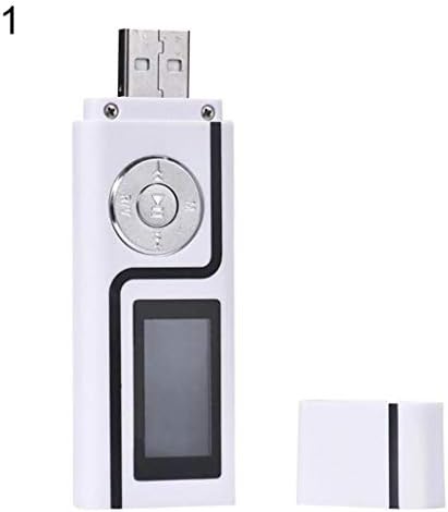 Kukakoo Portable MP3/MP4/FM Radio Player丨Video/Media/Music Player,Support Photo Viewer,K10MP3 Music Media Player Portable USB Stick Shape LCD Screen Dual Audio Ports Gift - White