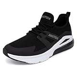 Nautica Men's Sneakers – Air Cushion Lace-Up Running Shoes, Athletic Sneakers for Walking & Gym-Arata-Black Size-8.5