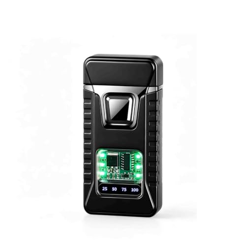 OGQBEAPC Encendedor a Prueba de Viento de Doble Llama Activado por Voz, Encendedor de butano Recargable con Nivel de Combustible Visible, Regalo for Hombres (Gas no incluida)(E)
