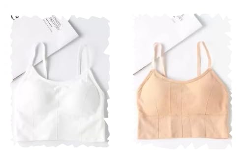 Image of Acnos Cotton Pack of 2 Women Sports Lightly Padded Bra Combo (Free Size Fit Up To 28-30-32-34)