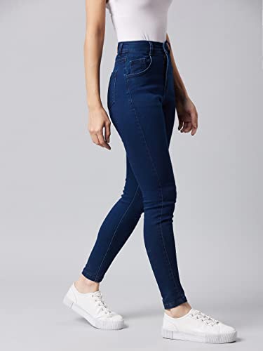 Image of Dolce Crudo Women's Skinny Fit High Rise Cropped Length Stretchable Denim Jeans