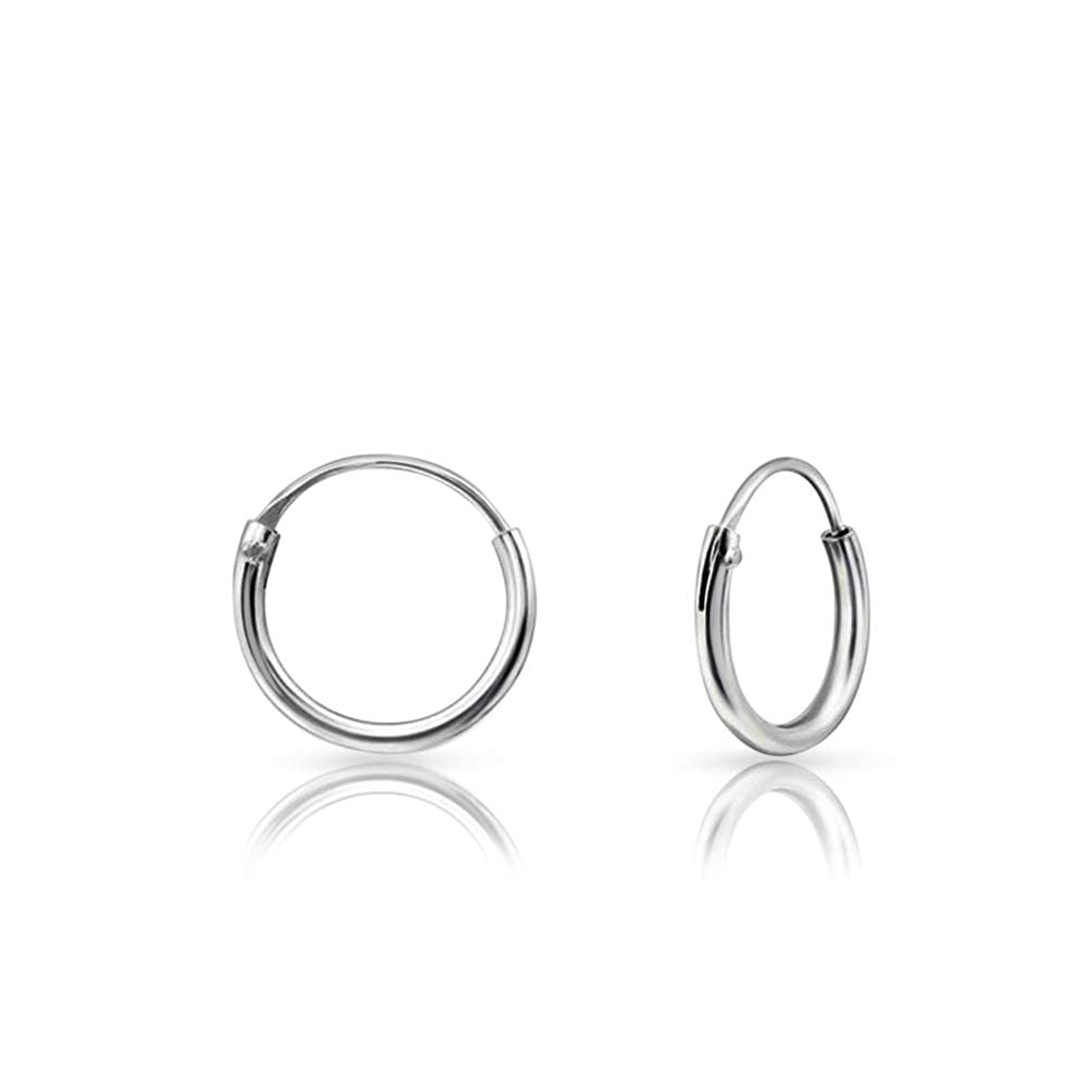 DTPsilver Pendientes Aro Plata Mujer - Pendientes Aro Hombre - Pendientes Aros Plata de Ley 925 - Aros Plata Mujer Hombre Niña - Espesor 1.5 mm Diámetro 8, 10, 12, 14, 16, 18, 20, 25, 30, 40, 50, 60,70,80 mm