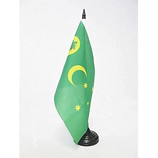 BANDERA de MESA de las ISLAS COCOS 21x14cm - BANDERINA de DESPACHO ISLAS KEELING 14 x 21 cm - AZ FLAG | Ya disponible en tu tienda friki favorita! En mundofriki.es!