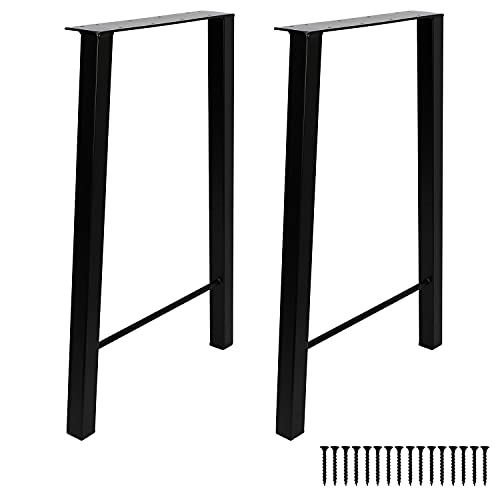 New Arrivals Houseables Furniture Table Legs, Metal Desk Leg, 2 PCS, Black, 28” H x 20” W, Heavy Duty Steel, for Sawhorse, End Tables, Trapezoid Bench, Industrial DIY, Rustic Coffee Console, 480lbs Load Capacity