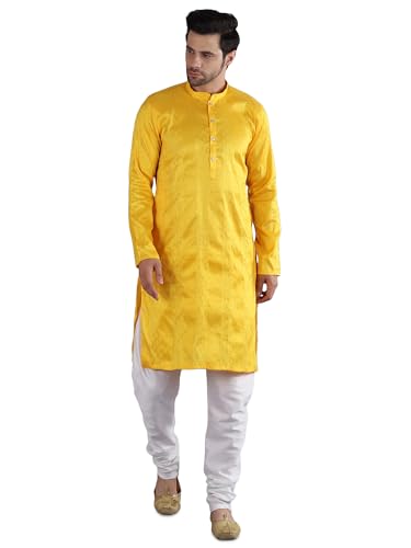 Image of Uri and MacKenzie Embroidery Silk Men's Kurta Pyjama Set