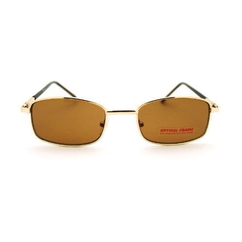 JuicyOrange Thin Metal Rectangular Frame Sunglasses Unisex 8 Colorful Lens2