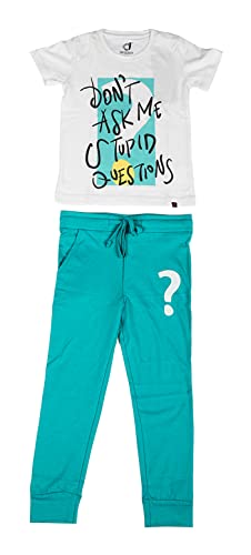 Dressosity Boys’ Cotton Nightwear/Loungewear Set (Sc_Kbs-05-White-2-3Y, White, 2-3 Years)