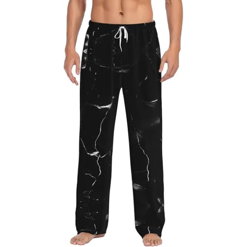 Pantalon de pyjama homme chaud en polaire fini marbre anti-froid