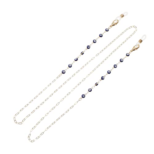 OSALADI Earphone -lost Chain Beads Necklace Sunglasses Chain Earphone Eyeglasses Strap Reading Glasses Chain Glasses Chain Evil Eye Adjustable Eyeglasses Copper