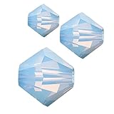 facettierte Glasperlen zum auffädeln für hochwertigen, ausgefallenen selbst gemachten Schmuck. Durch den Schliff funkeln die Doppelkegel / Bicone Glasperlen wie kleine Diamanten