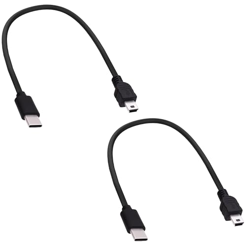 YARCHONN Mini B USB a USB C OTG Cable Tipo C macho a 5 pines Mini USB Conector Datos Cargador Convertidor Cable Adaptador Cable para Cámara Digital Juego Controlador Dash Cam Teléfono GPS  28 cm / 2