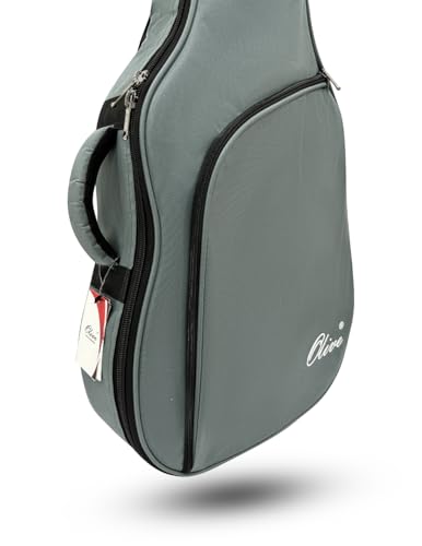 Image of Olive Padded Acoustic Guitar Instrument Bag - 15mm Protection Water-Resistant Gig Bag | OL-10 Cases