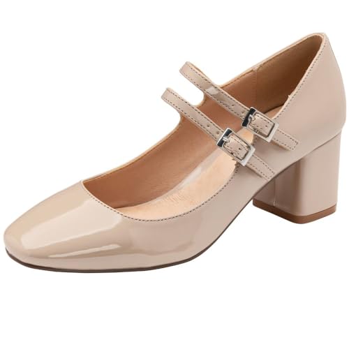 Gola Ravel Women's Howth Mary Jane Shoes Nude Patent 8