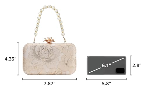 Image of Womens Vintage Floral Embroidery Clutch Evening Handbag Shoulder Bags Purse for Wedding Party Prom