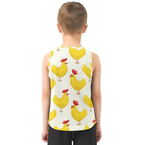 J JOYSAY Cartoon Rooster Beige Boys Tank Top Sleeveless Muscle Shirts Quick Dry Kids T-Shirts 3-15T3