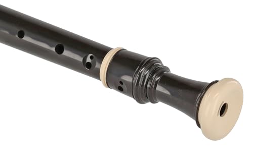 Aulos F-Alt Blockflöte Symphony 509B - dunkelbraun / elfenbeinfarbig - barocke Griffweise, mit Doppellöcher - mit Tasche, Wischerstab etc. - abnehmbare Daumenstütze - 3- teilig - gebogener Windkanal