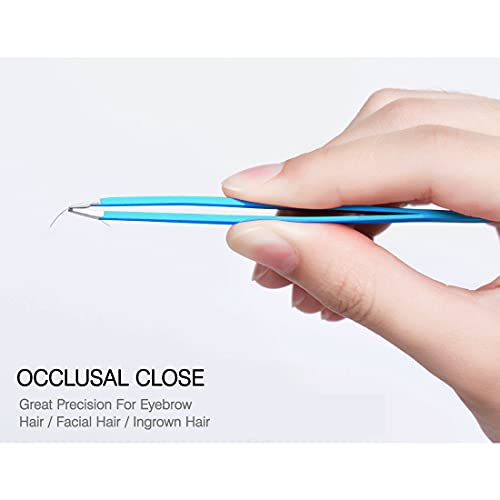 Tweezers for Eyebrows,Blinkeen 2 Pack Tweezer Set,Precision Tweezers for Ingrown Hair/blackhead/craf/splinter,Professional Eyebrow Tweezers.