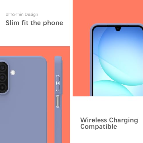 Image of YATWIN Silicone Case for Samsung Galaxy A17 4g /5g, Soft-Touch, Shockproof, DustProof, Antiskid Phone Cover for Samsung Galaxy A17 4g /5g - Lavender Grey