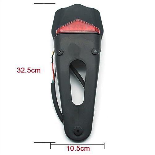 Garde-boue moto universel arrière avec feu stop LED rouge et support plaque
