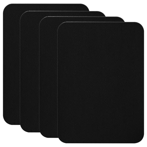 Auswalar 4 PCS Canvas Repair Patch Self-Adhesive Fabric Patch,8X11 inch Waterproof Linen Repair Patches, for Sofas, Tents, Furniture, Car Seats, Lounge Chairs, Awnings（Black）