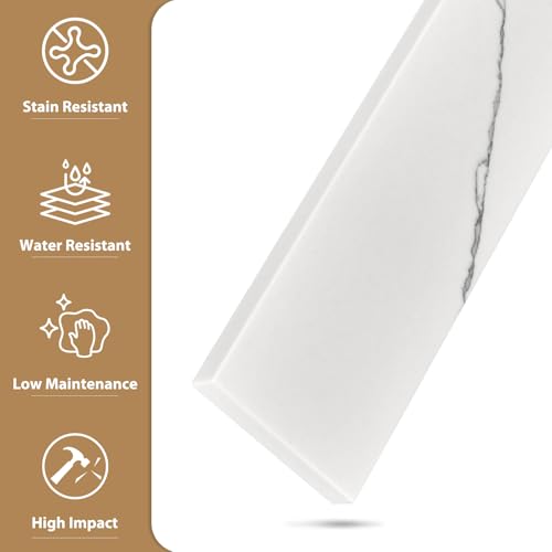 Eqloo SQ99 21 Inch W X 4 Inch H Quartz Sidesplash For Bathroom Vanity Sink Top thumb #5