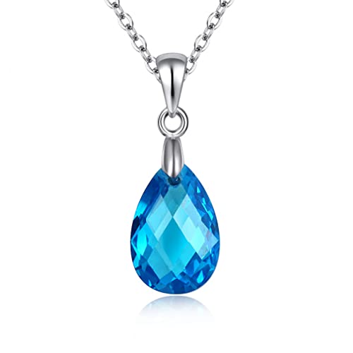 Collier crystal blue charm pendants éblouissants cadeau parfait femmes