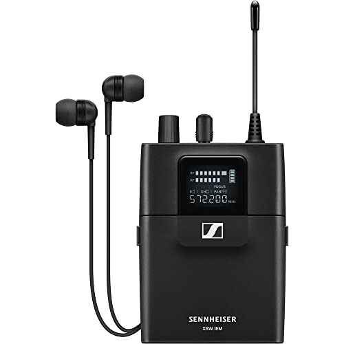 Sennheiser XSW IEM SET Sistema de monitoreo inalámbrico estéreo intrauditivo A: 476 a 500 MHz (509146) con bolsa de transporte Auray para sistema inalámbrico miniatura 6