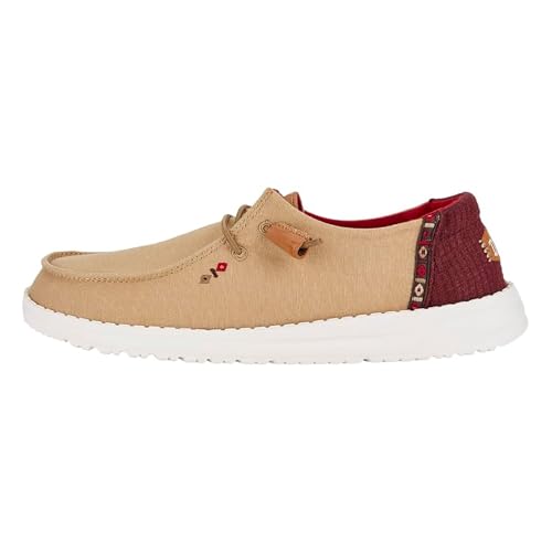 Hey Dude Wendy Chambray Boho Damen - Slippers Flache Schuhe - Mokassin Stil Brown 39