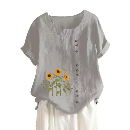 Women's Linen Linen Summer Black Romper Shorts Floral Shirts Maternity Summer Tops Tops for Maxi Skirts Oversized Blouses Matching Set Outfits 2 Piece Dressy Sets Alternative Clothing