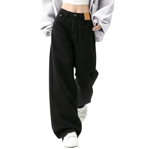 Y2K Pantalones vaqueros holgados para mujer, hip hop, skater, vintage, pantalones de skate, pantalones vaqueros holgados, pantalones vaqueros Harajuku E-Girl Streetwear para ocio, sueltos, rectos