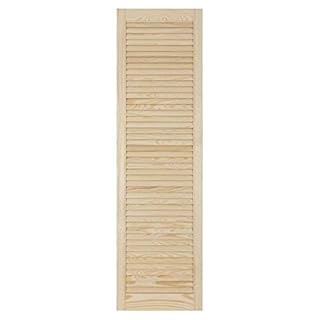 Louvre Door – Pine Wood – Vented Open – Ready to Paint Internal Louvre Cupboard Doors – Slatted Wardrobe Doors – Various Sizes (1406mm (55.4") Height, 394mm (15.5") Width)